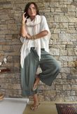 Jo Jo Quirky Hopsack Crop Pant Khaki 